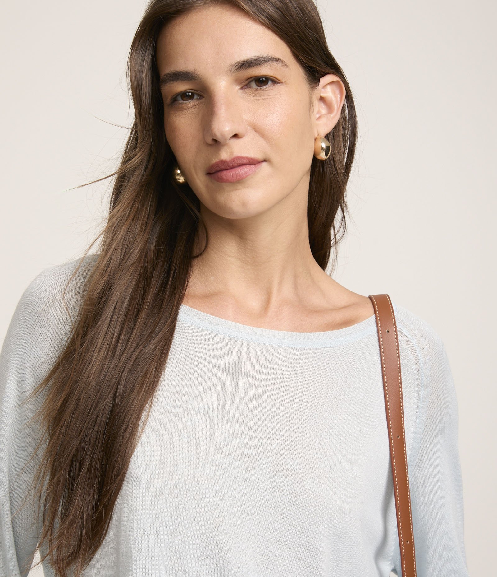 Suéter em Tricô com Gola Redonda Azul Bebê 4