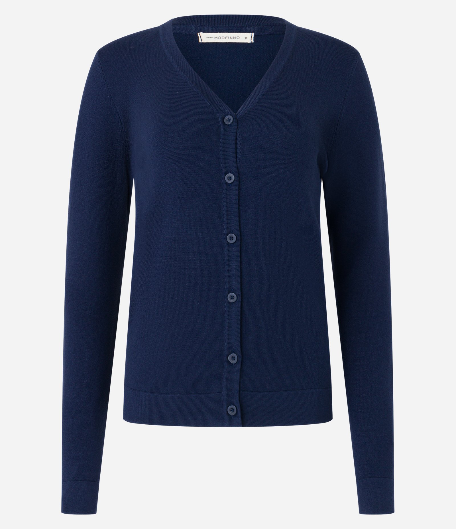 Cardigan em Tricô com Fechamento em Botões Azul 6