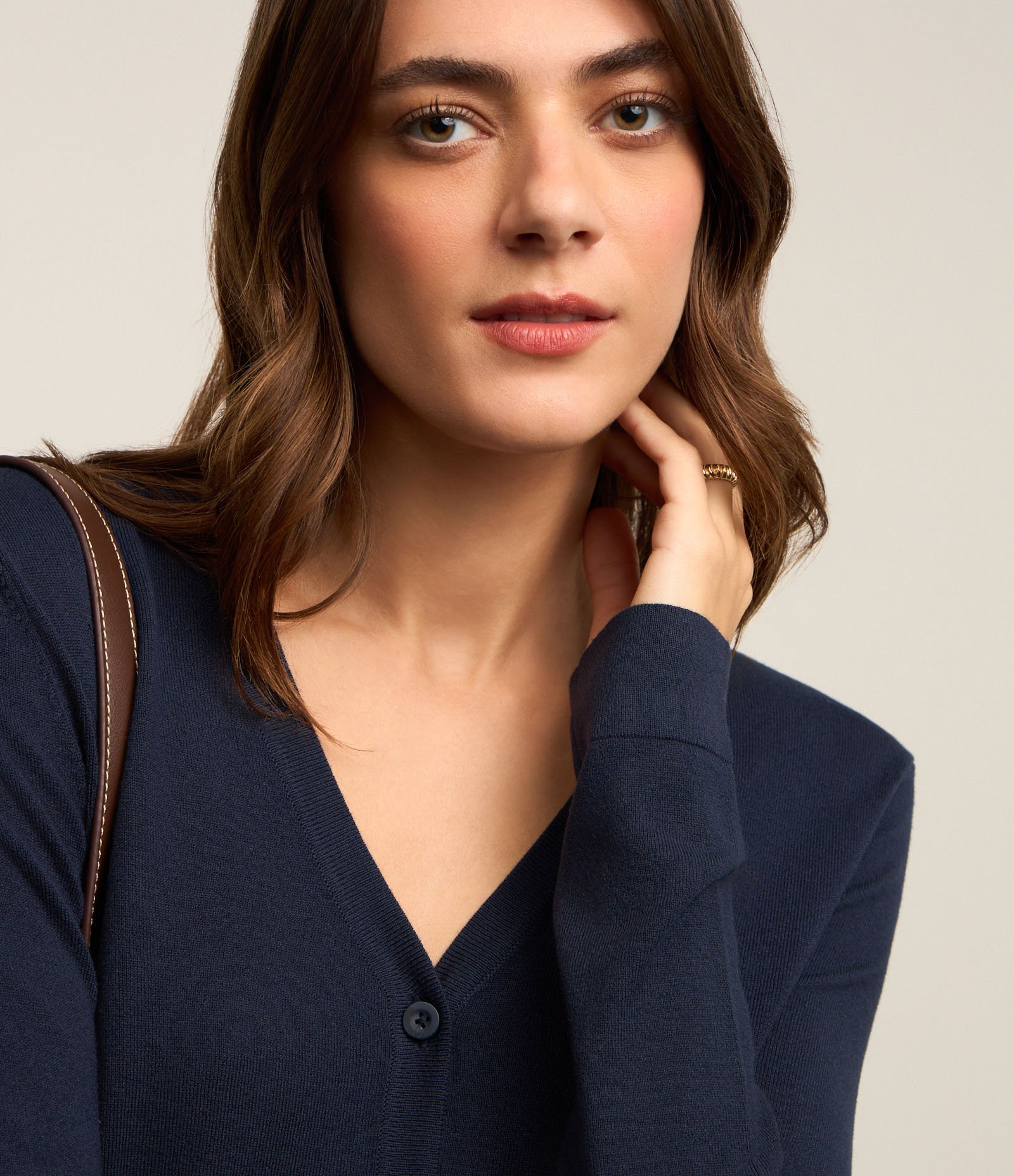 Cardigan em Tricô com Fechamento em Botões Azul 5