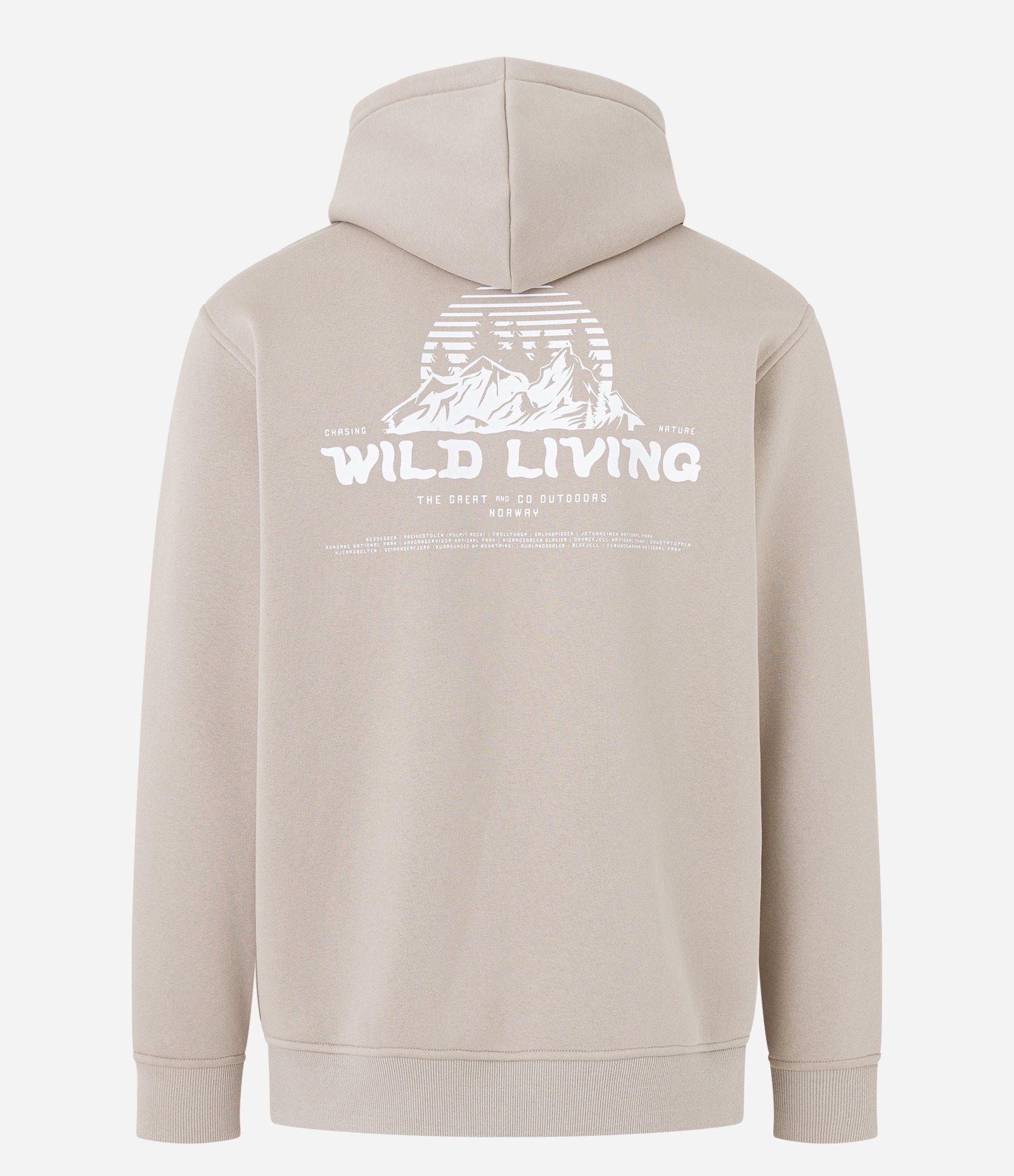 Blusão em Moletom com Capuz e Lettering Wild Living Bege 8
