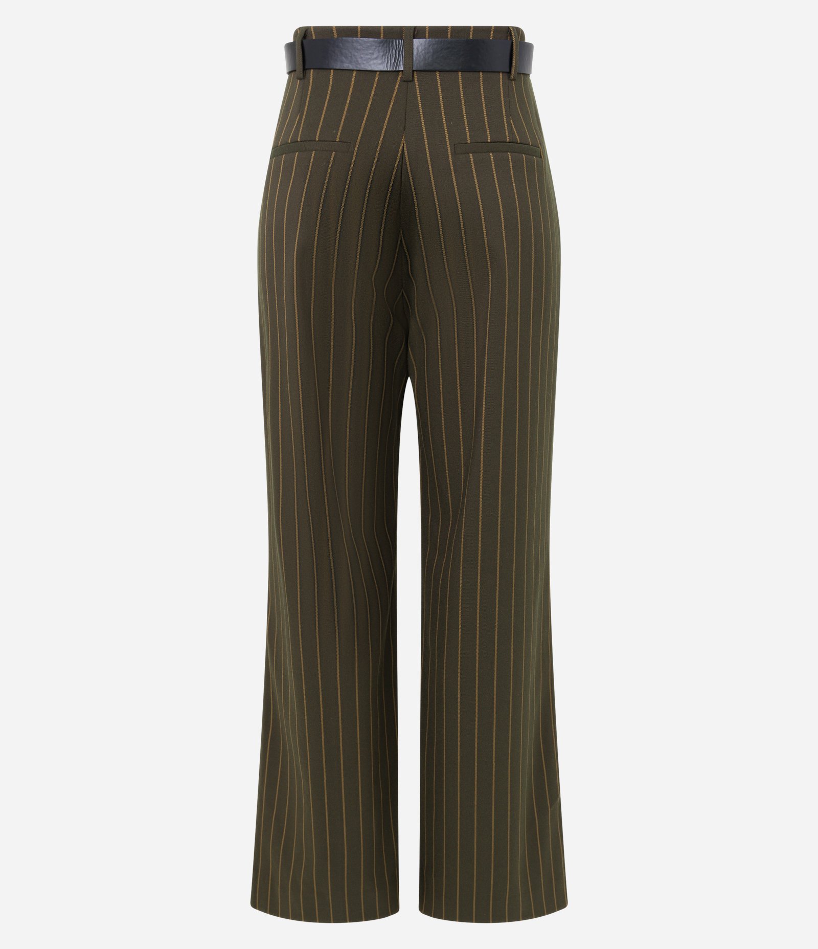Calça Wide Leg Alfaiatada com Cinto Fivel e Pregas Verde Musgo 6