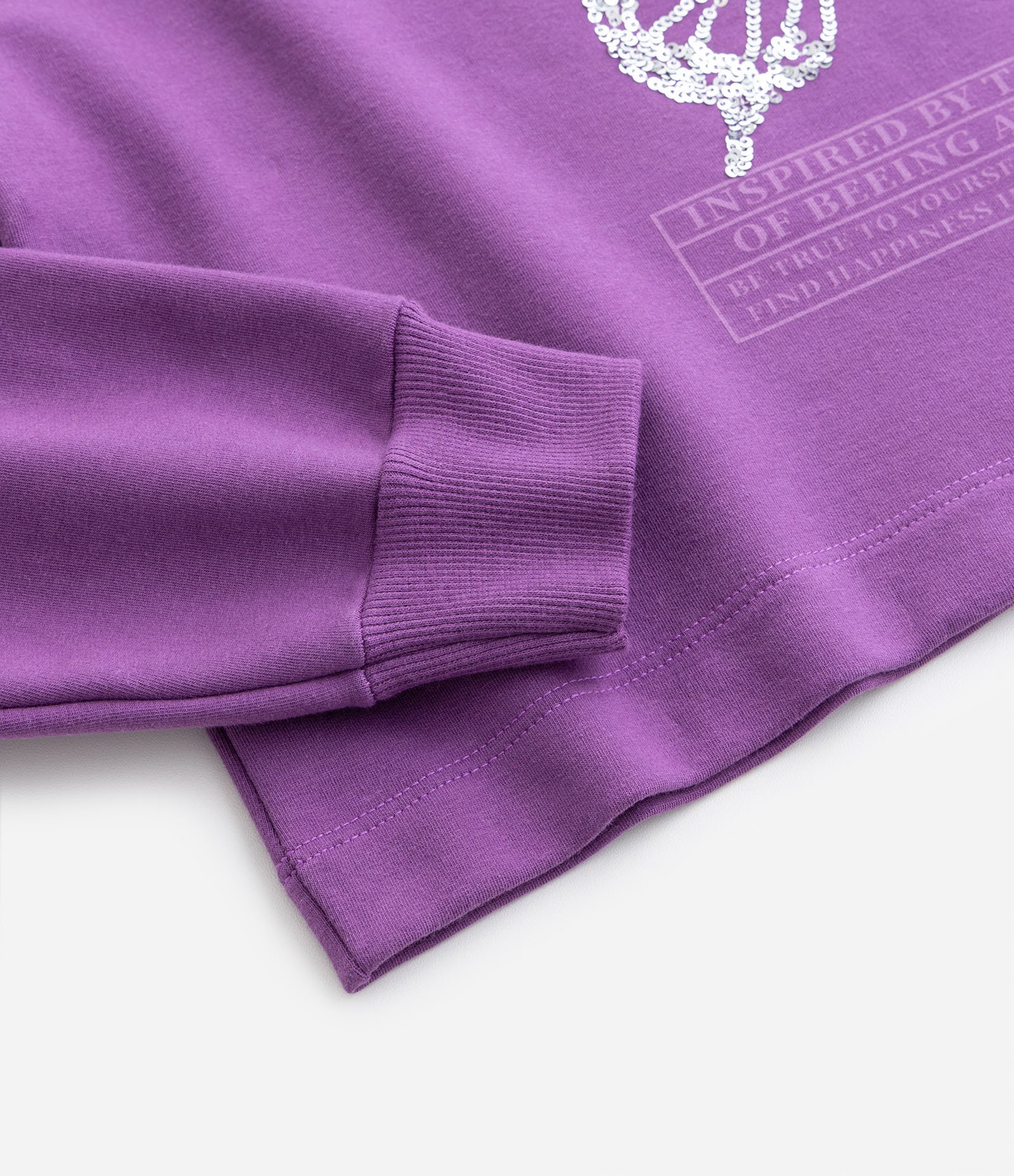 Blusão Cropped Infantil em Moletom Quentinho - Tam 5 A 14 Anos Roxo 3