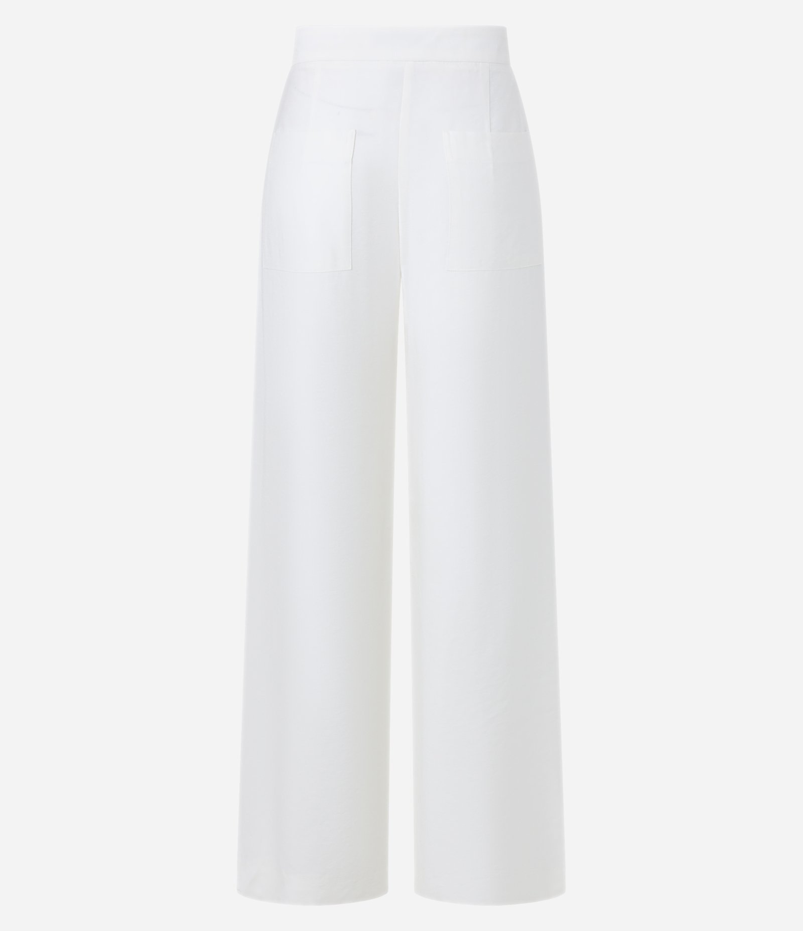 Calça Pantalona em Viscose com Pregas e Fivelas no Cós Off White 7