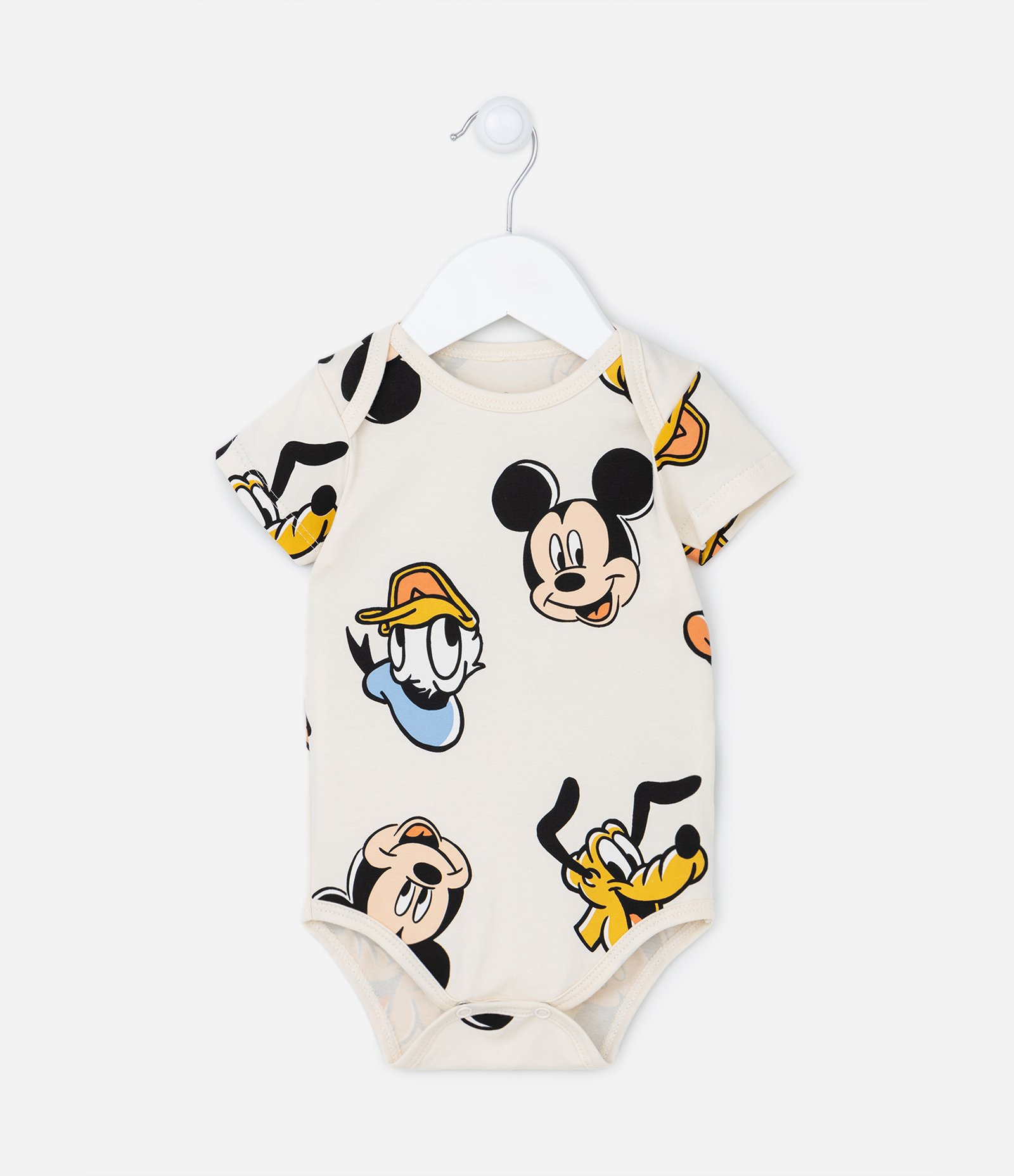 Body Infantil em Algodão Estampa Mickey e Amigos - Tam RN a 18 meses Off White 1