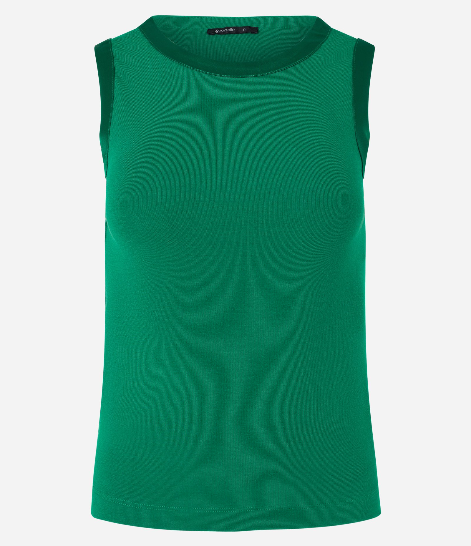 Blusa em Viscose com Cava Acetinada Verde Escuro 5