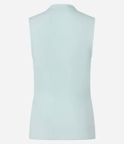 Blusa Sem Manga em Viscose com Gola Alta e Textura Canelada