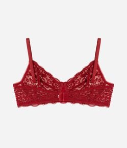 Sutiã Sem Bojo e Com Aro em Renda Floral