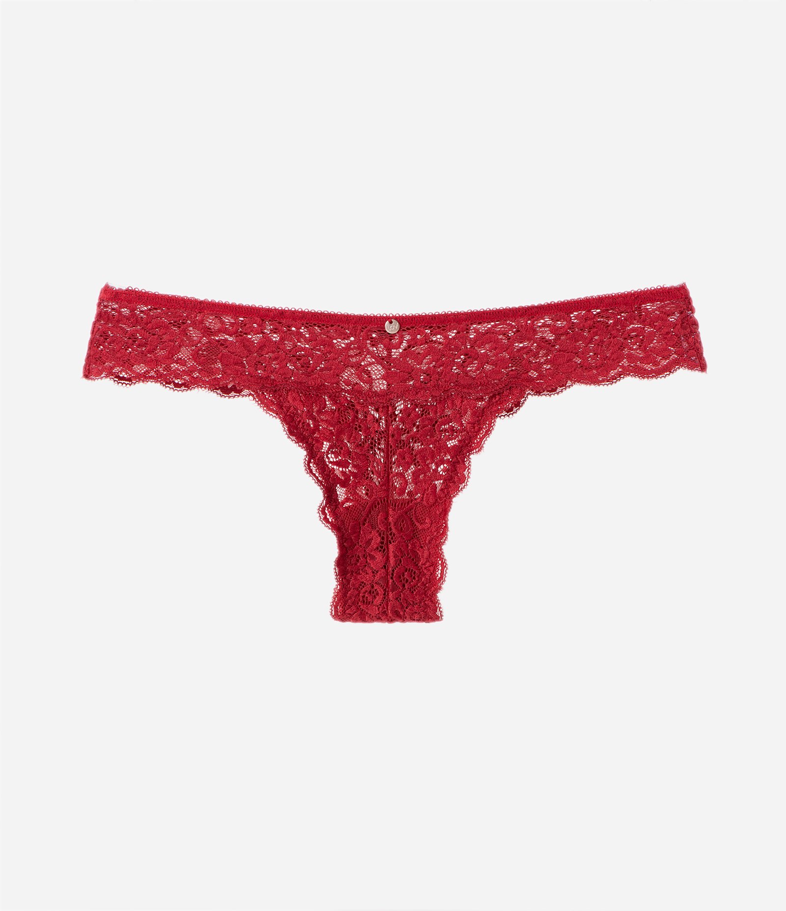 Calcinha Biquíni Fio em Renda Floral Vermelho 5