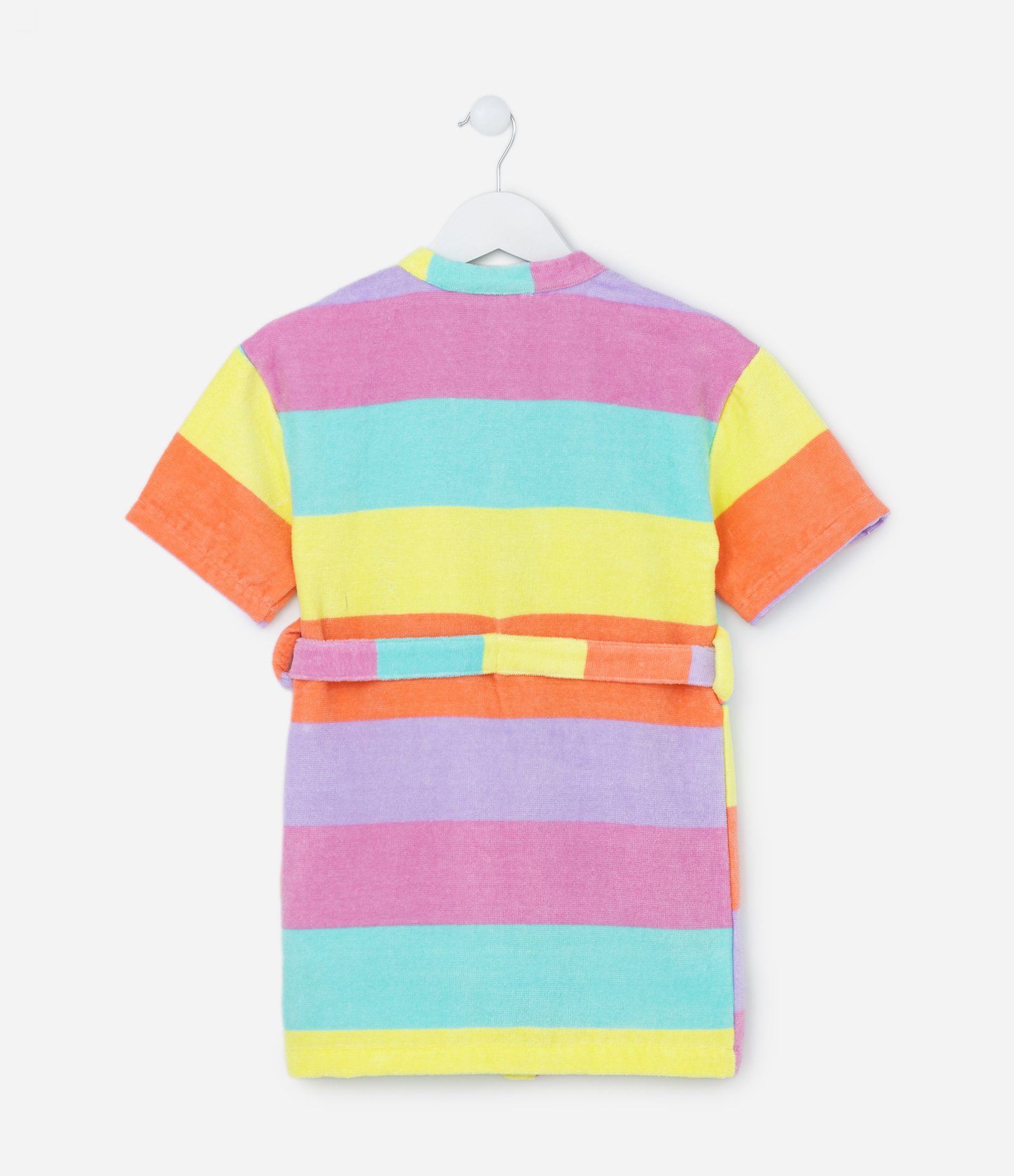 Roupão Infantil Atoalhado com Blocos de Cor - Tam 03 a 12 Anos Laranja/Amarelo/Lilás/Rosa 2