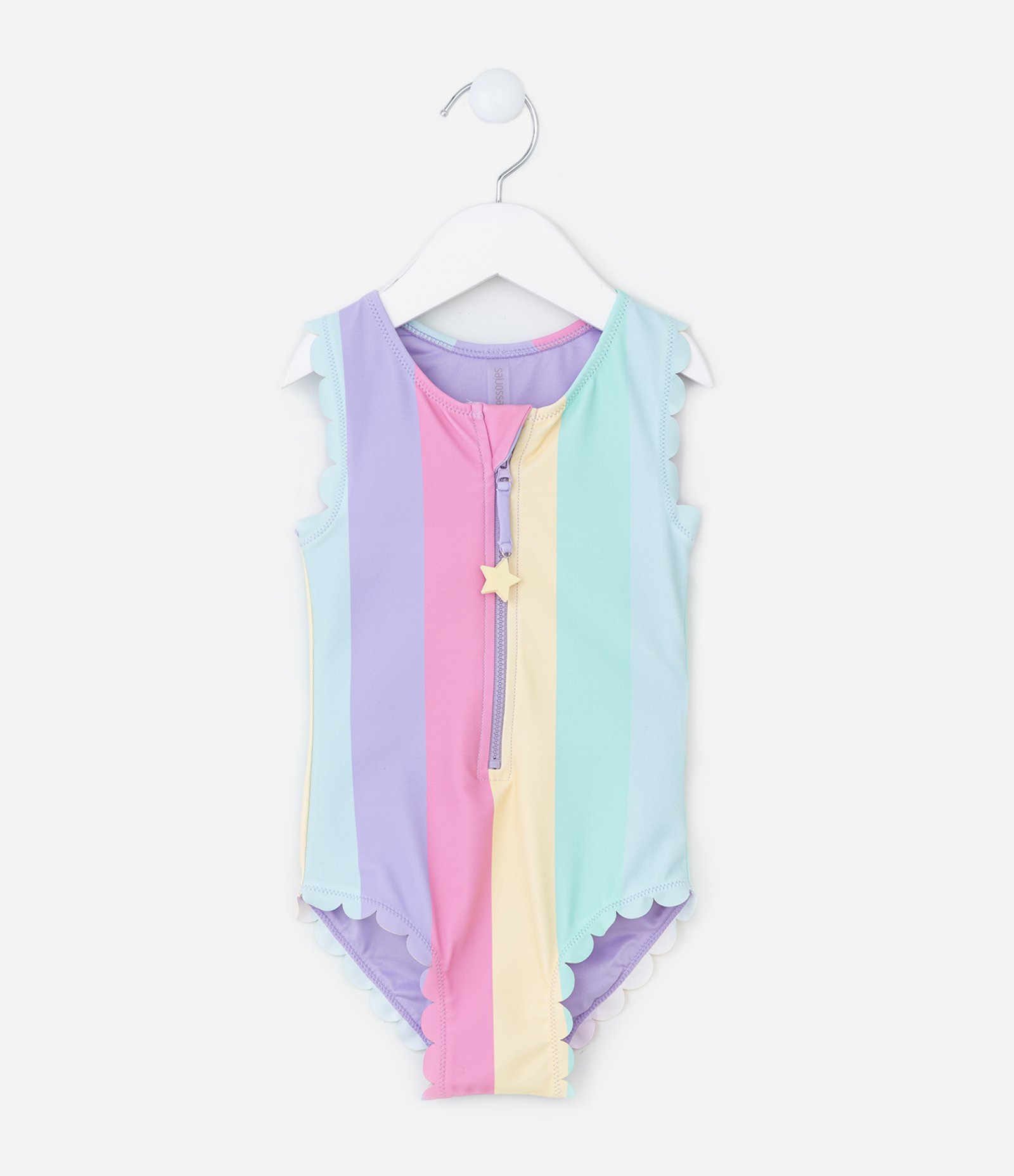 Maiô Infantil com Proteção UV e  Blocos de Cor  Tam 1 ao 4 Anos Azul/Lilás/Rosa/Amarelo/Verde 1
