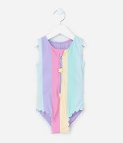 Maiô Infantil com Proteção UV e  Blocos de Cor  Tam 1 ao 4 Anos