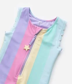 Maiô Infantil com Proteção UV e  Blocos de Cor  Tam 1 ao 4 Anos