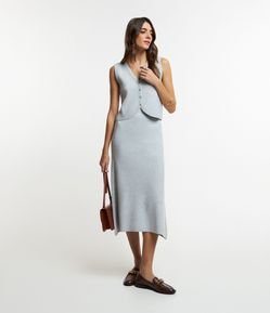 Saia Midi Evase em Viscose com Cós Elástico