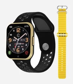 Kit Relógio Silicone Champion Unissex Smartwatch com Caixa de Plástico e Pulseira de Silicone CH50033U