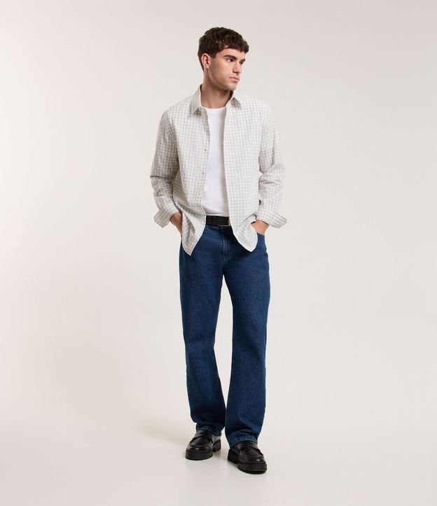 Camisa Comfort em Algodão com Estampa Xadrez