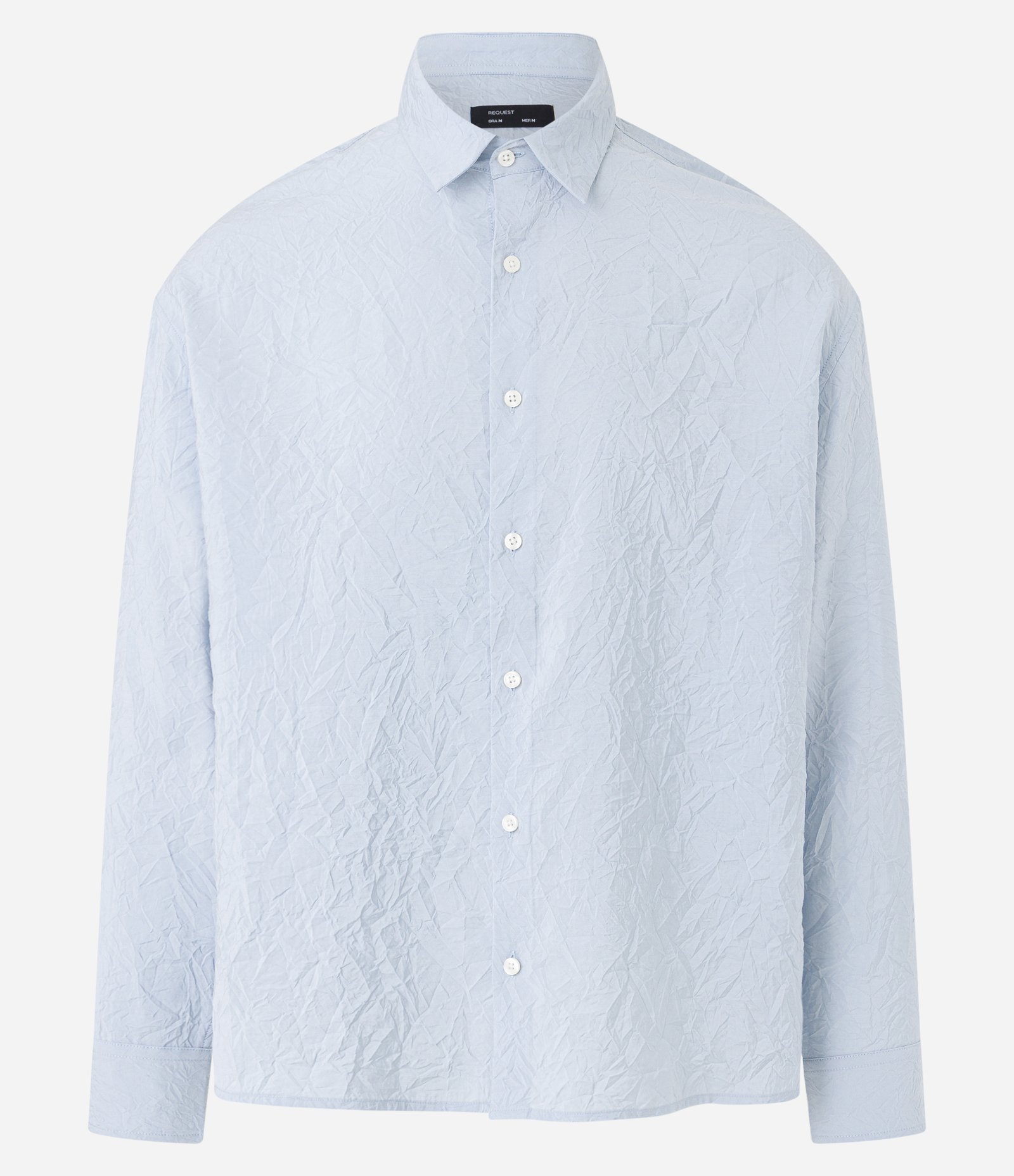 Camisa Manga Longa com Textura Efeito Amassado Azul 7