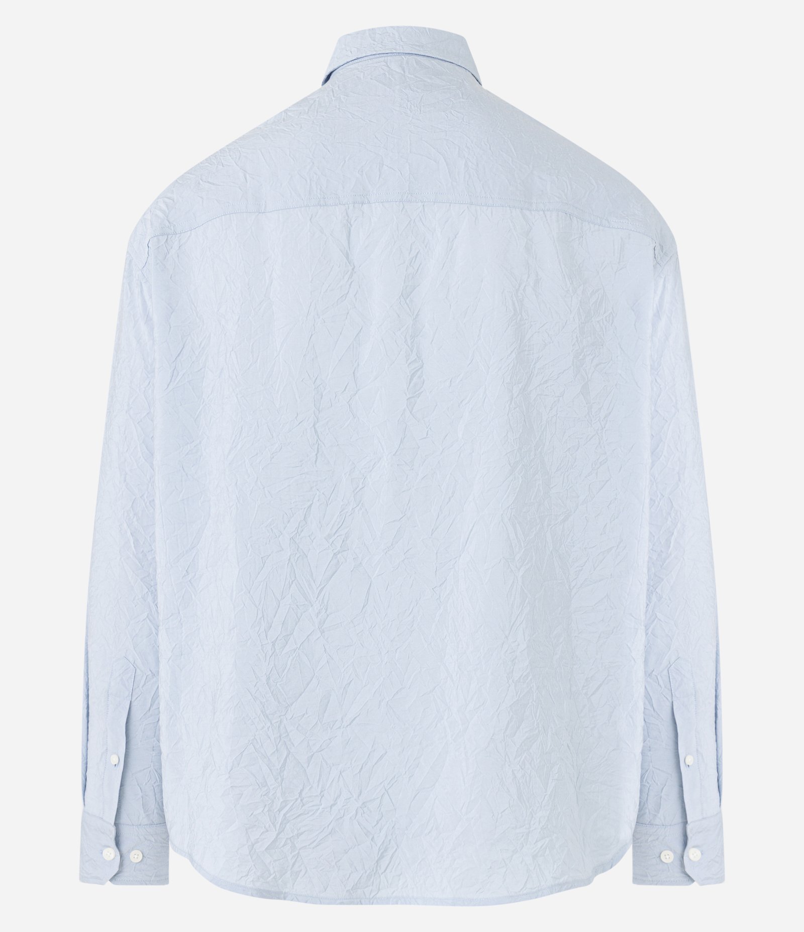 Camisa Manga Longa com Textura Efeito Amassado Azul 9