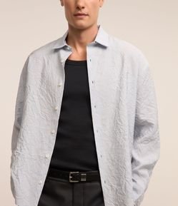 Camisa Manga Longa com Textura Efeito Amassado
