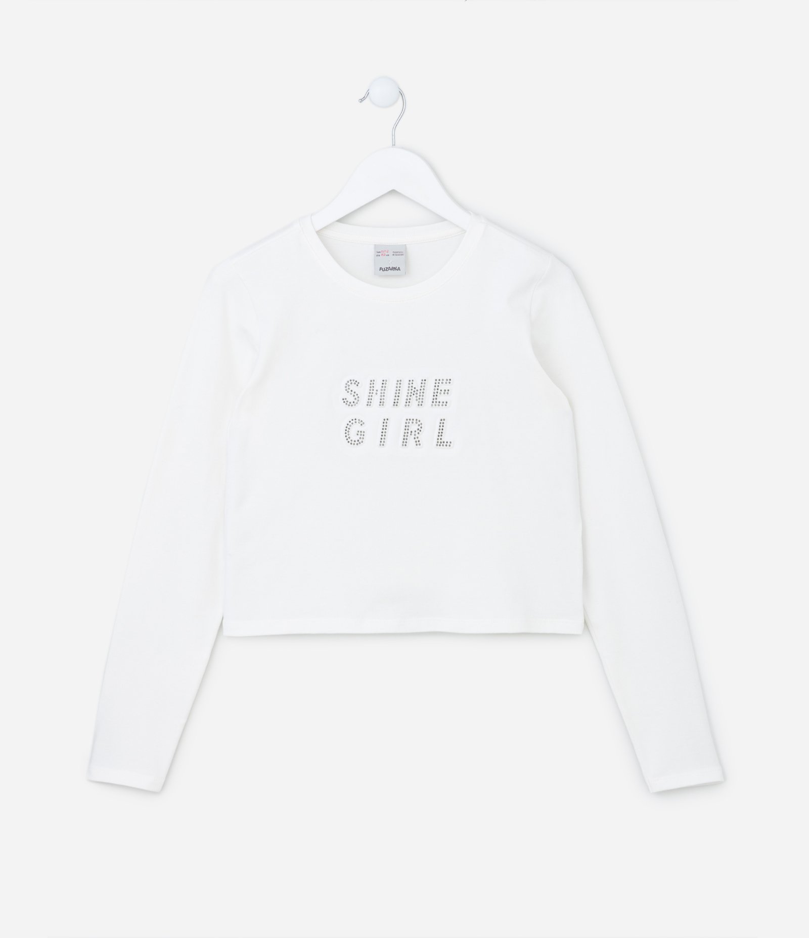 Blusa Infantil em Algodão com Aplicação de Termocolantes - Tam 5 a 14 anos Branco 1