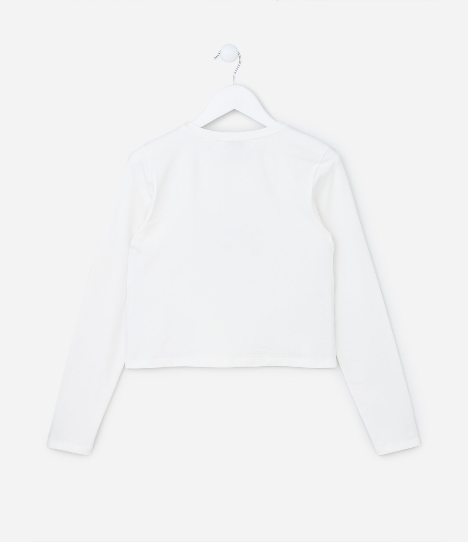 Blusa Infantil em Algodão com Aplicação de Termocolantes - Tam 5 a 14 anos Branco 2