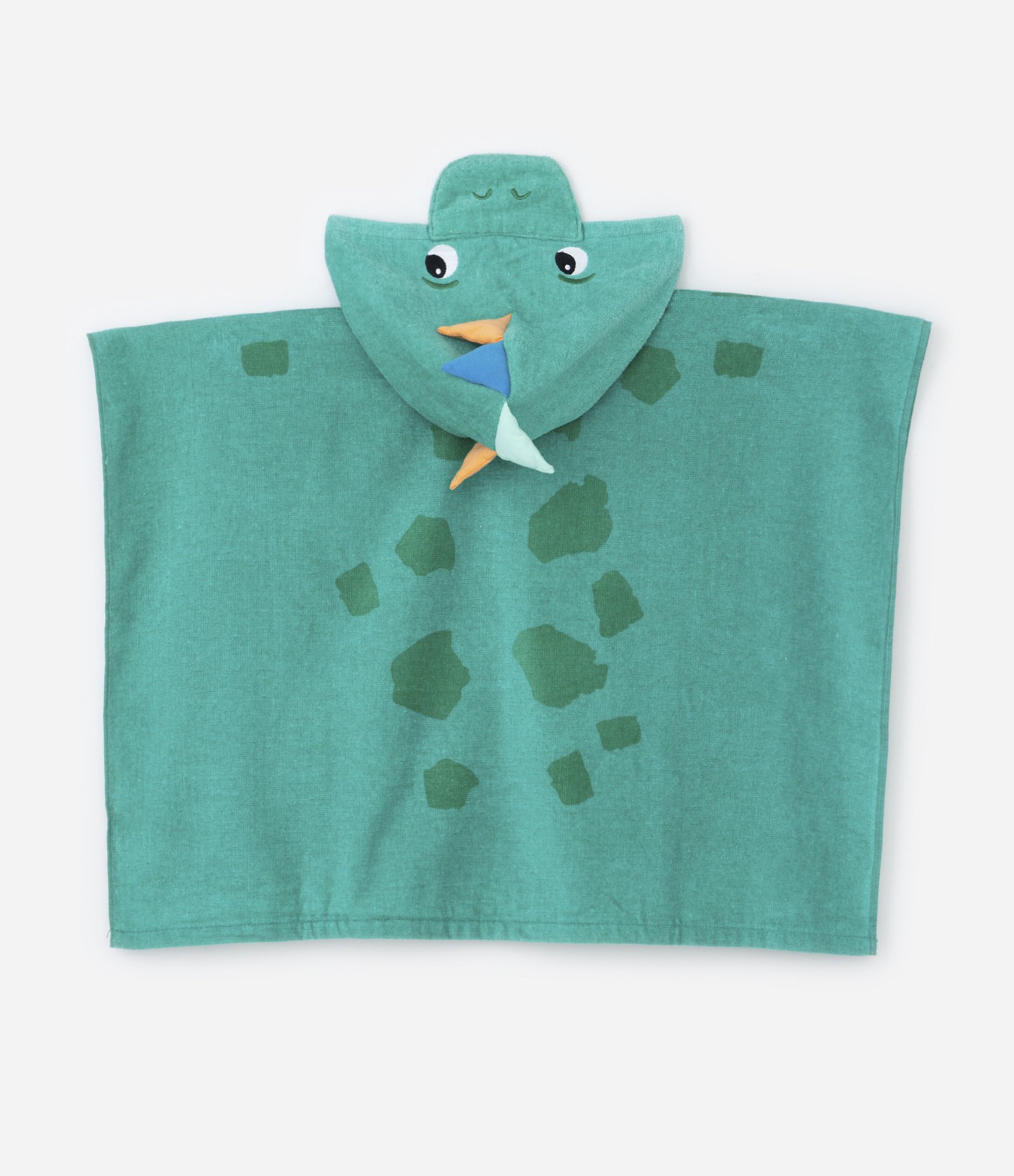 Poncho Infantil Atoalhado com Capuz e Estampa Dino - Tam U Verde 2