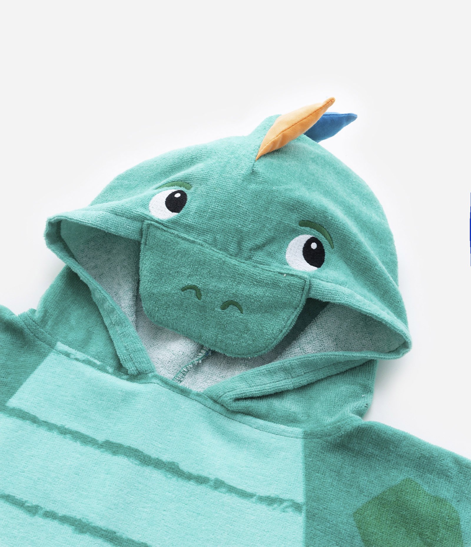 Poncho Infantil Atoalhado com Capuz e Estampa Dino - Tam U Verde 4