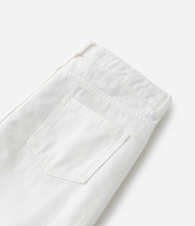 Calça Wide Leg Infantil em Jeans com Estampa - Tam 5 a 14 anos Branco 5