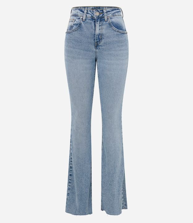 Calça Bootcut Jeans com Bolso Diferenciado Azul Claro 6