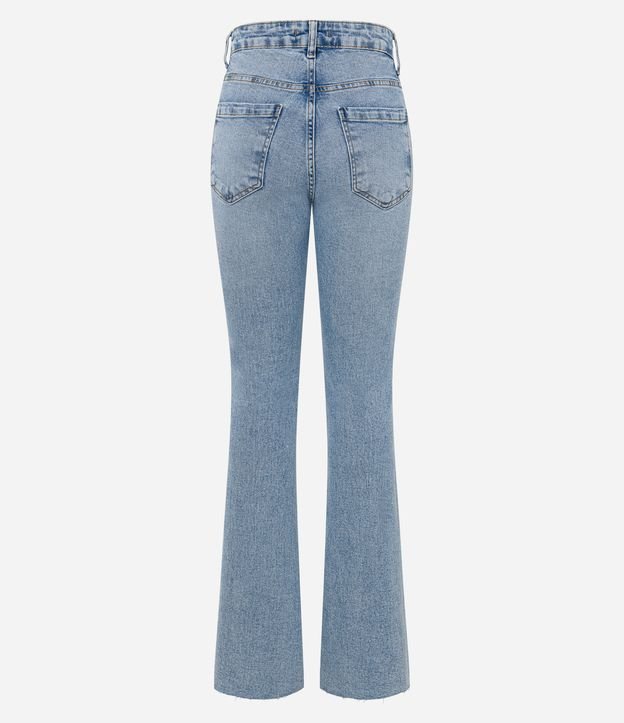 Calça Bootcut Jeans com Bolso Diferenciado Azul Claro 7