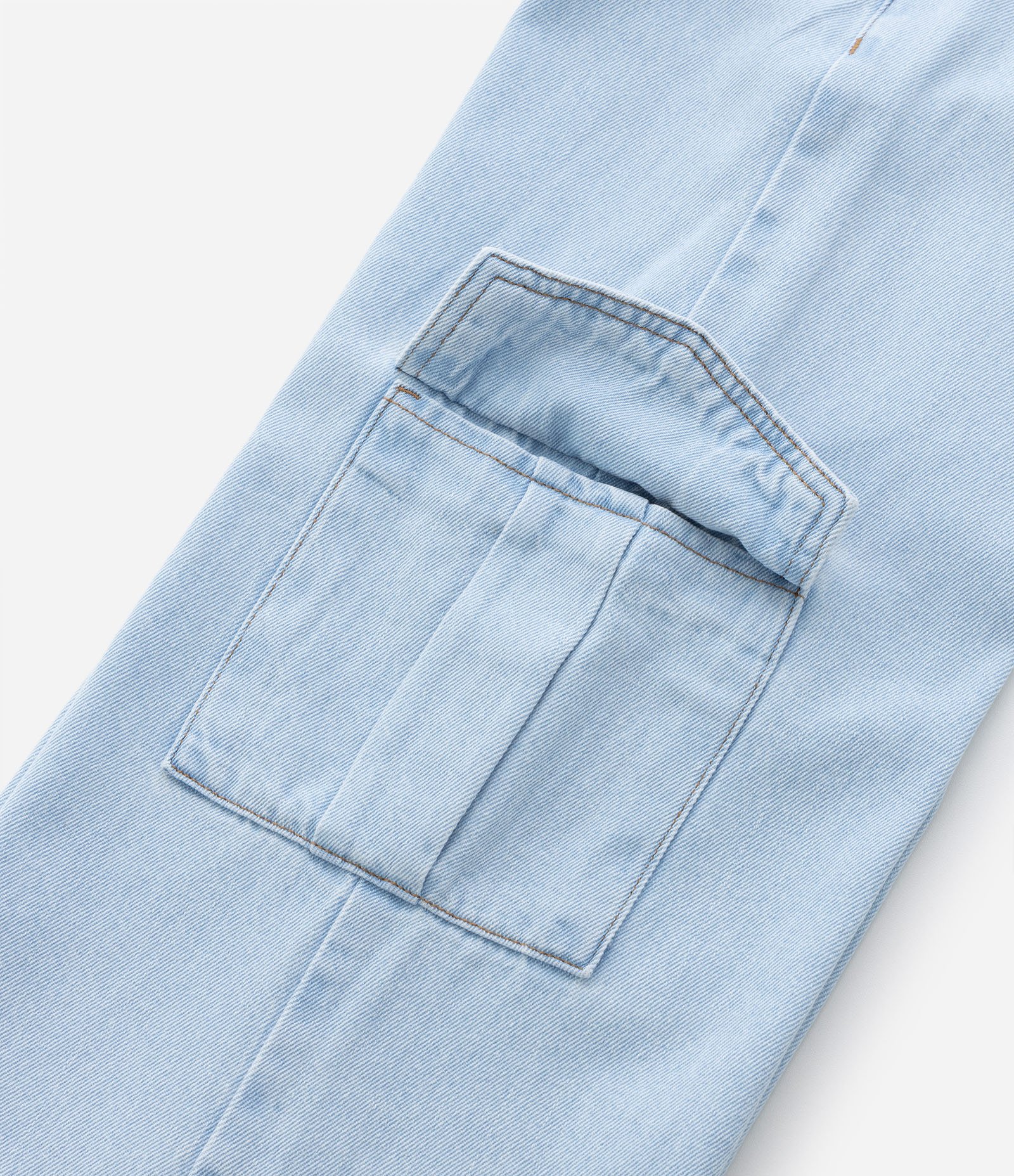 Calça Cargo Infantil Jeans - Tam 5 A 14 Anos Azul 3