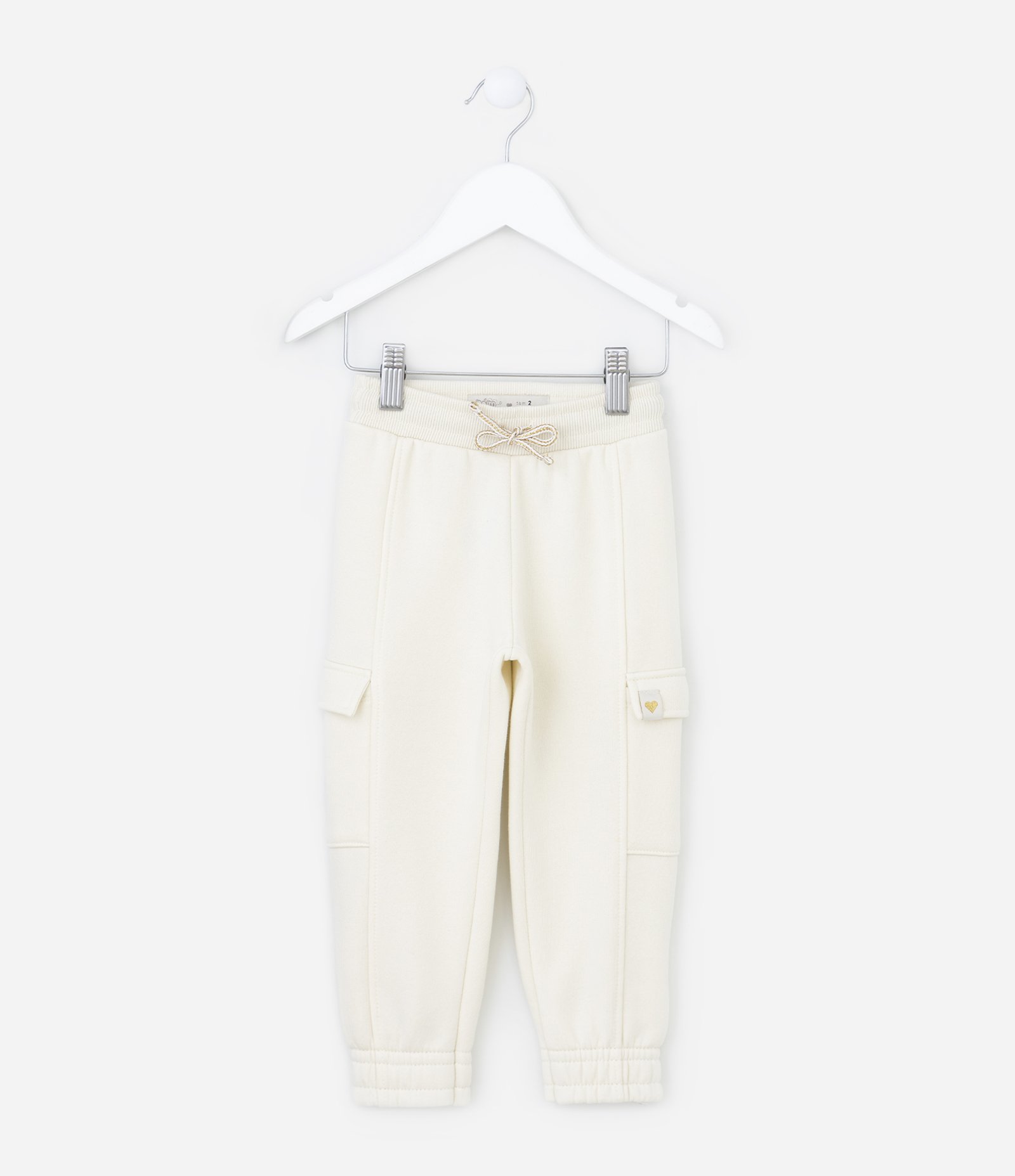 Calça Jogger Infantil em Moletom Quentinho - Tam 1 A 5 Anos Off White 1