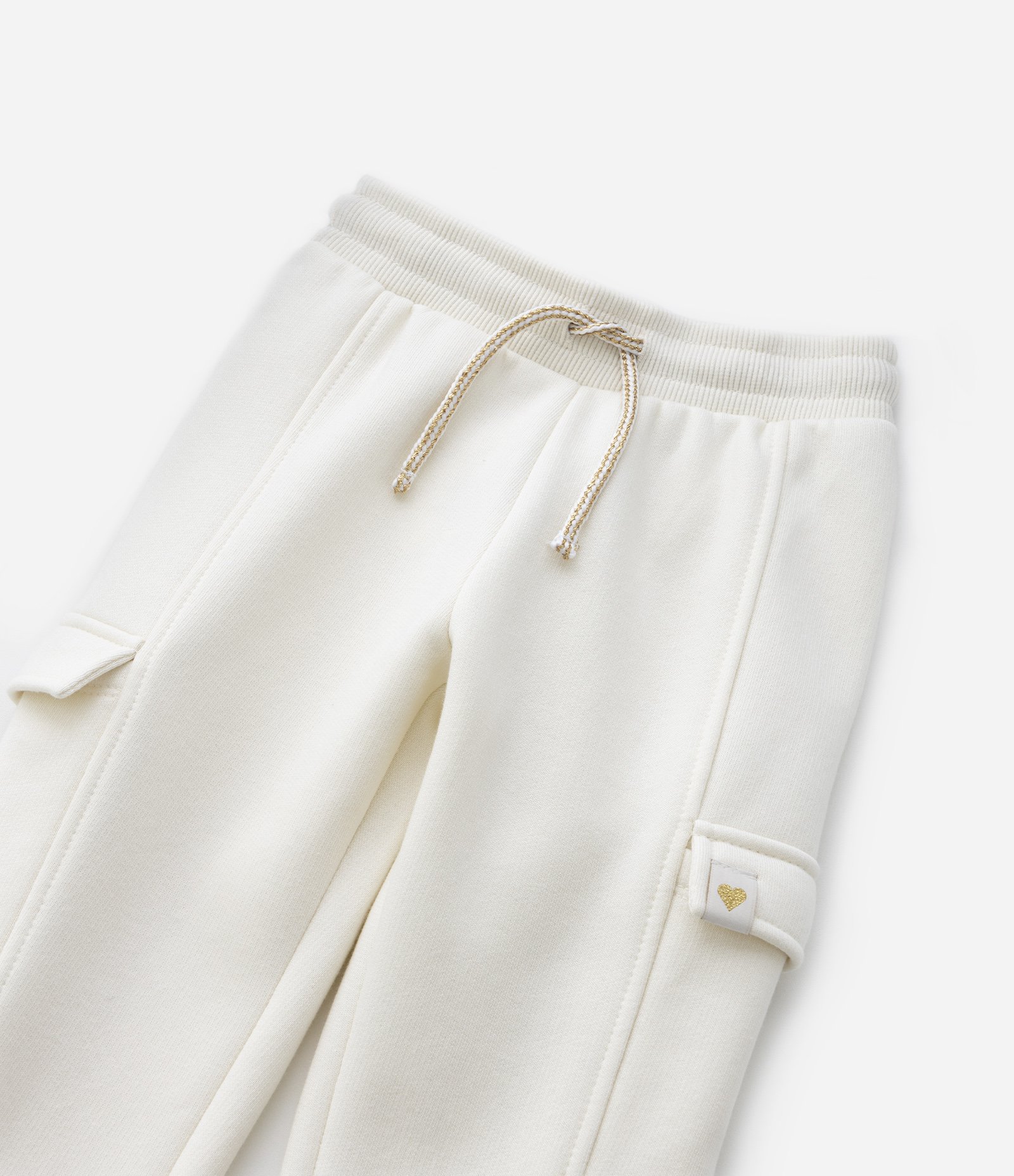 Calça Jogger Infantil em Moletom Quentinho - Tam 1 A 5 Anos Off White 5