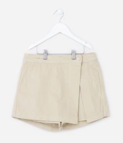 Short Saia Infantil em Veludo Envelope com Botãozinho Diferenciado - Tam 5 a 14 Anos