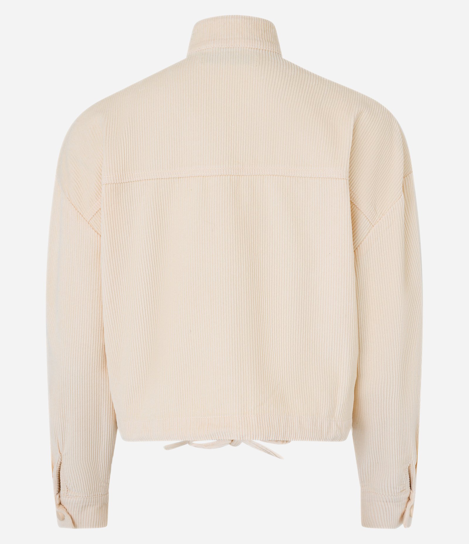 Jaqueta Bomber em Veludo Cotele com Bolsos de Lapela Bege 8