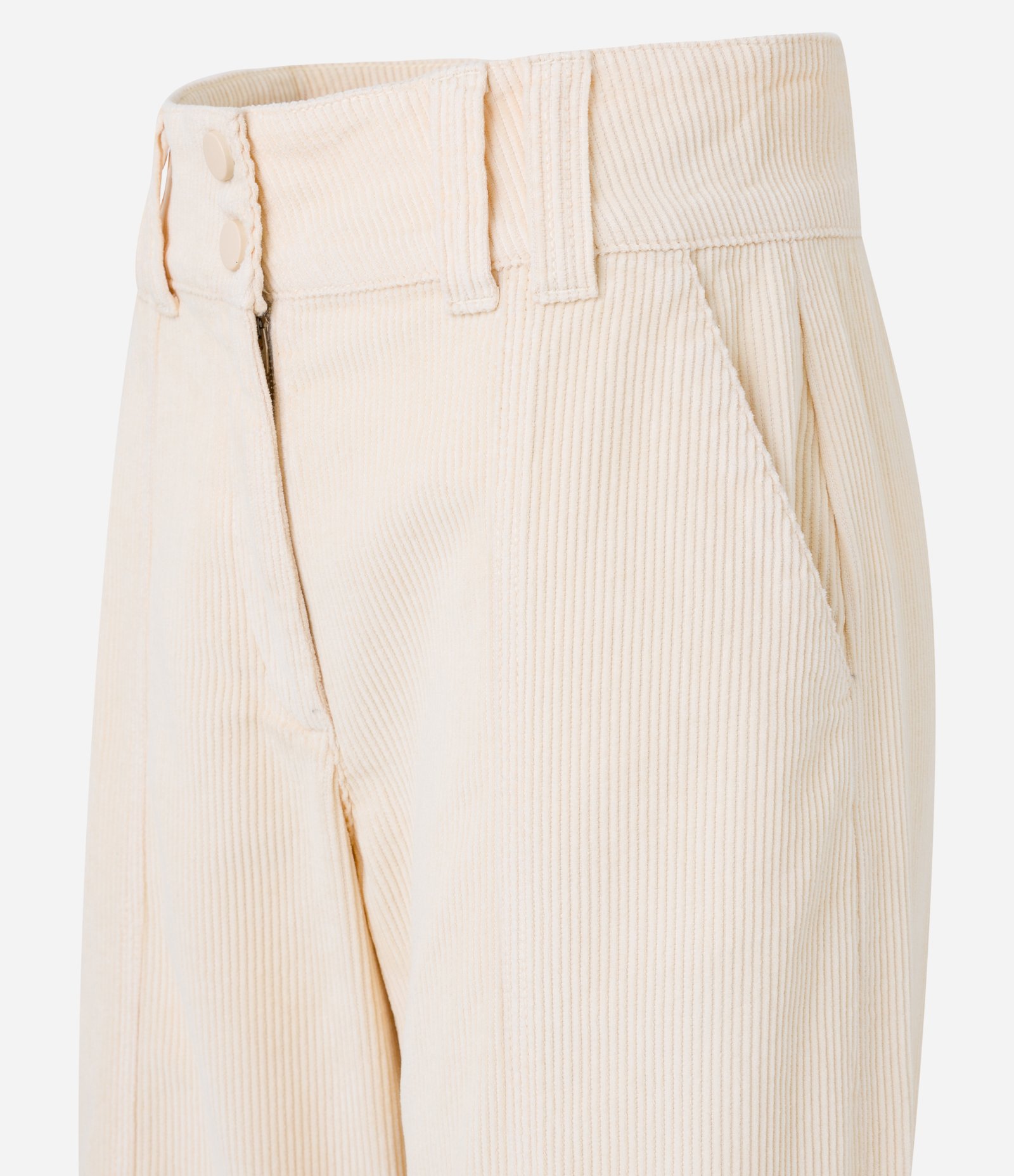 Calça Pantalona em Veludo Cotelê Ampla e com Recortes Bege 6