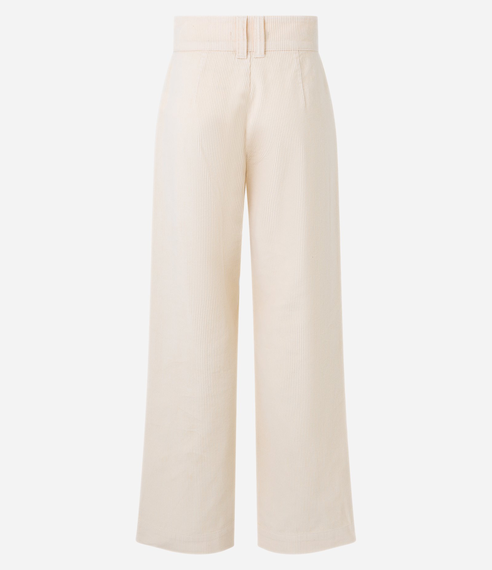 Calça Pantalona em Veludo Cotelê Ampla e com Recortes Bege 7