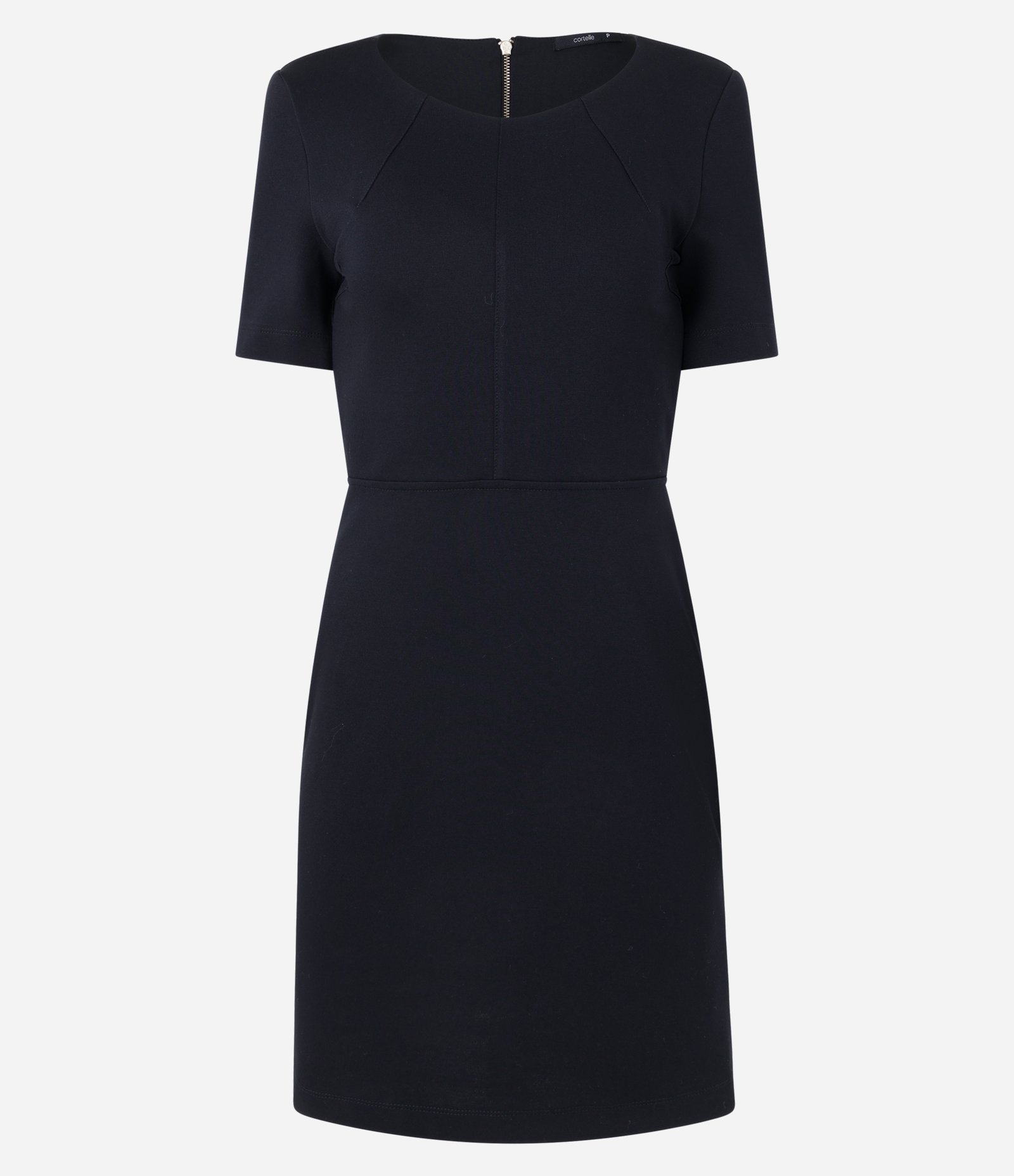 Vestido Curto em Viscose com Manga Curta Preto 6