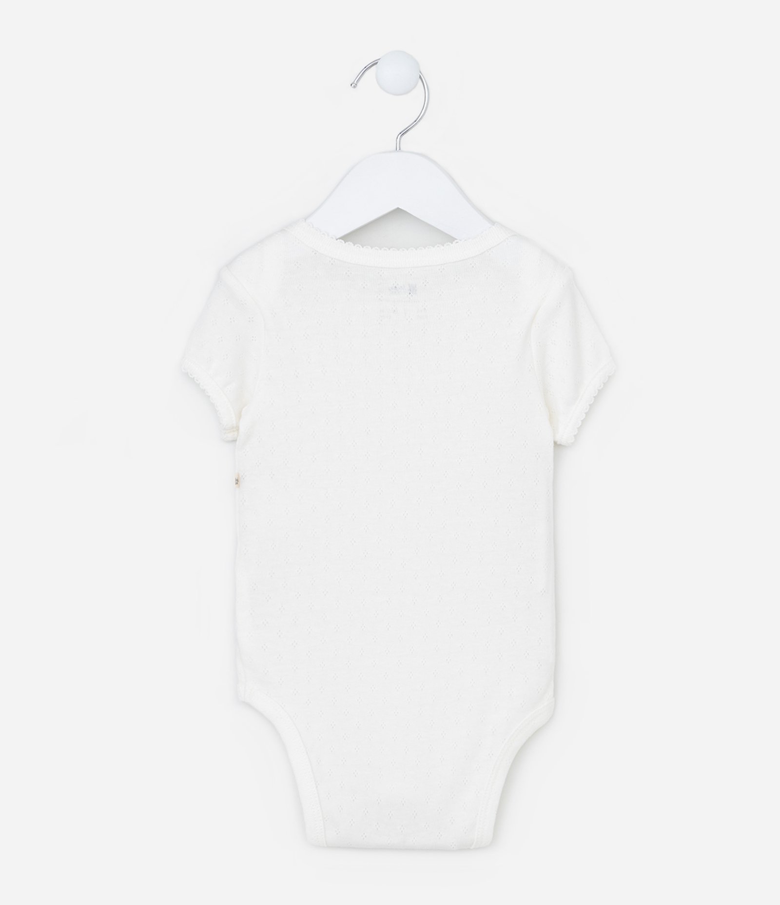 Body Infantil Texturizado em Algodão com Lacinho - Tam 0 a 18 meses Branco Neve 2