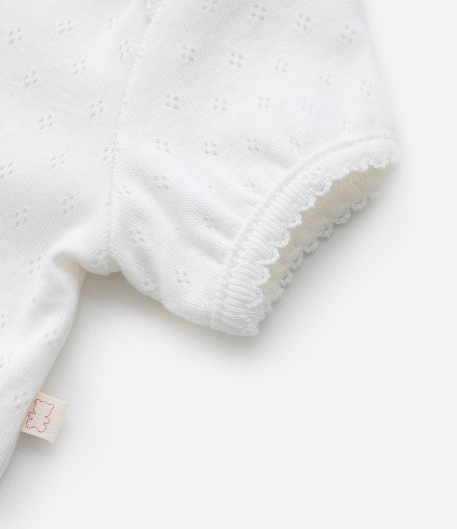 Body Infantil Texturizado em Algodão com Lacinho - Tam 0 a 18 meses Branco Neve 4