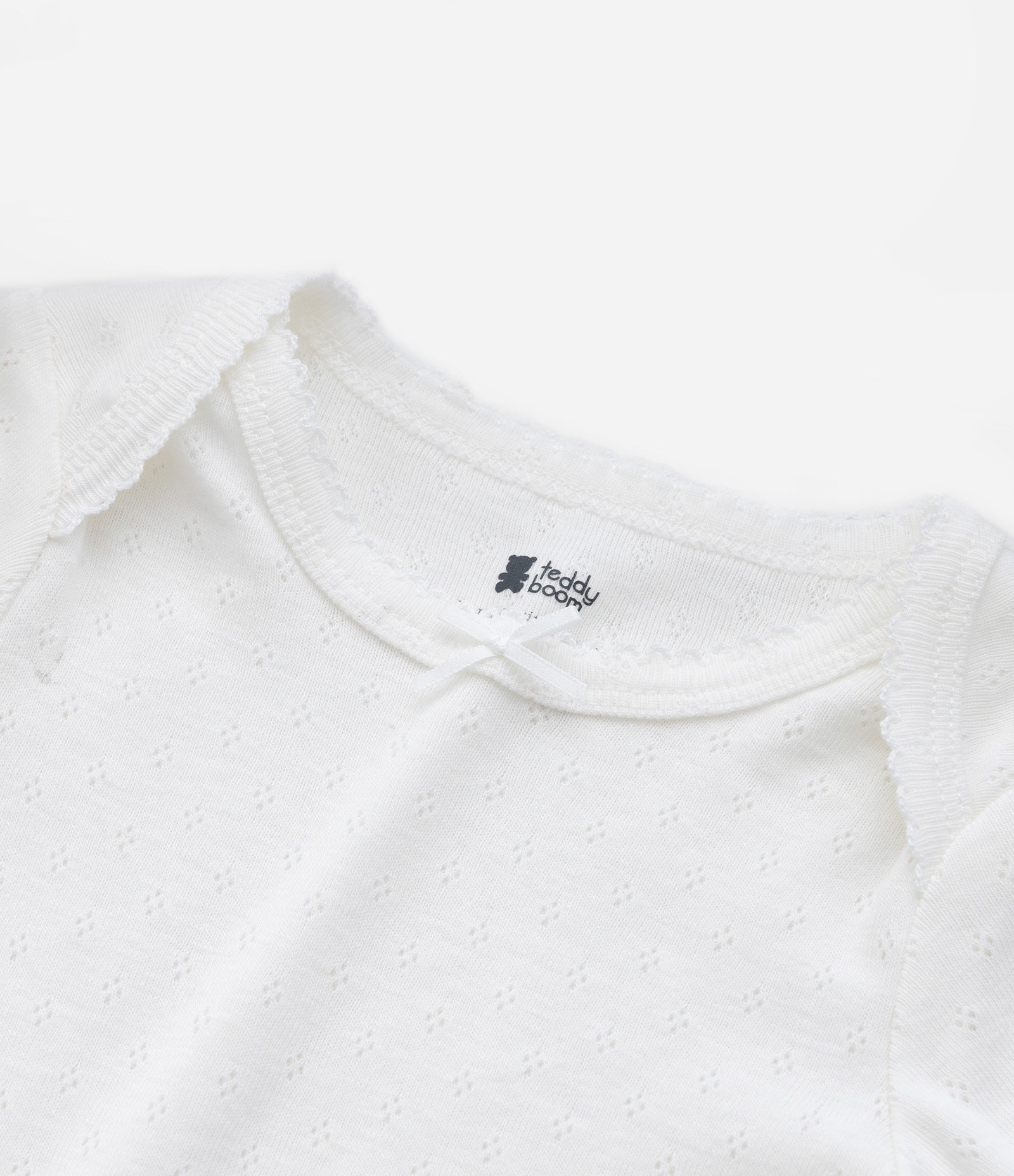 Body Infantil Texturizado em Algodão com Lacinho - Tam 0 a 18 meses Branco Neve 7