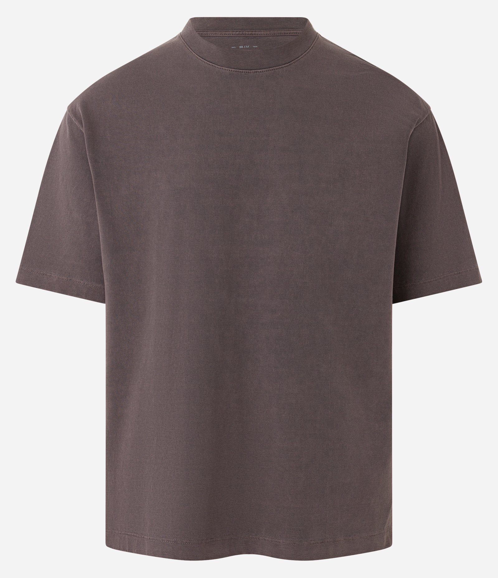 Camiseta Boxy em Algodão Estonada com Gola Alta Marrom 5