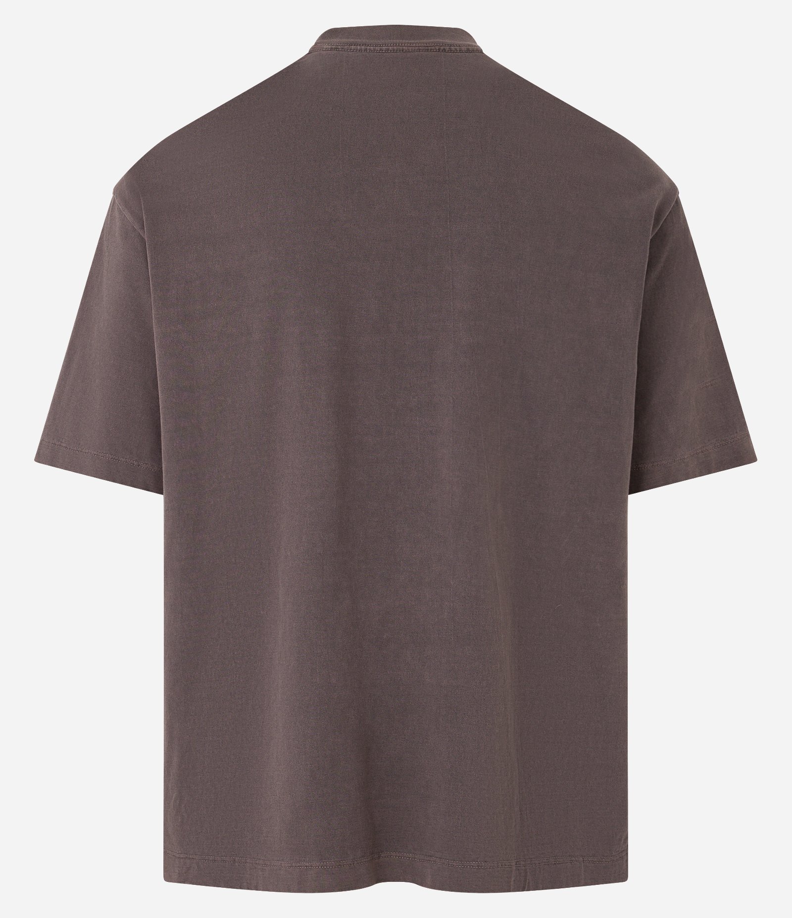 Camiseta Boxy em Algodão Estonada com Gola Alta Marrom 6