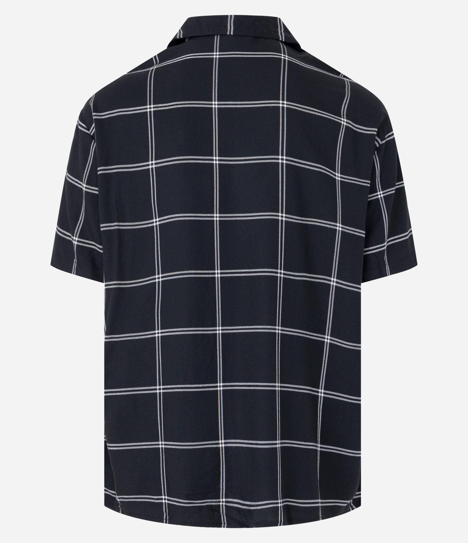 Camisa em Viscose com Botões e Estampa Xadrez Preto 7