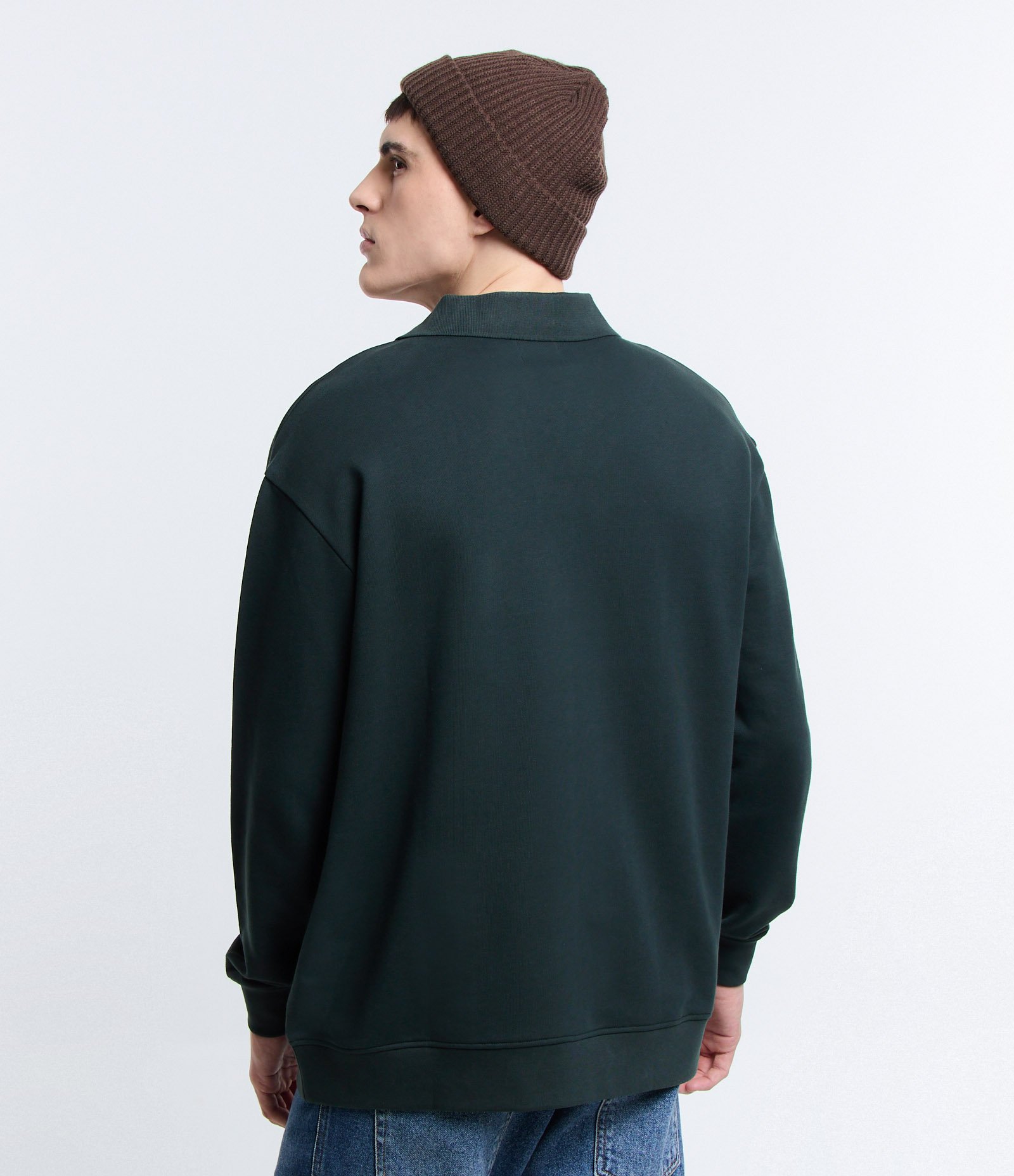 Camiseta Relaxed em Algodão com Gola Polo Verde 3