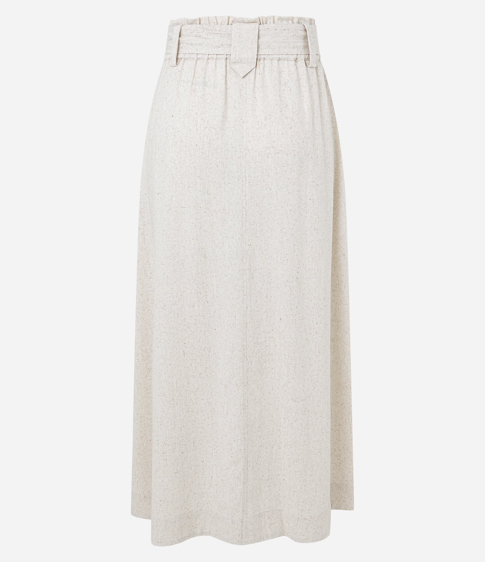 Saia Midi Clochard em Viscolinho com Cinto Faixa Off White 7