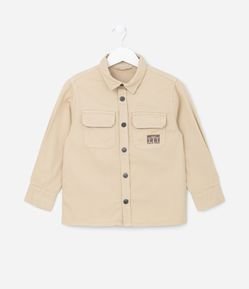 Camisa Infantil em Sarja com Bolsinhos - Tam 5 a 14 Anos