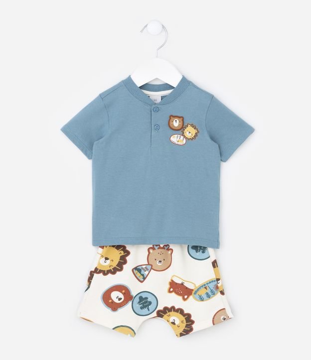 Conjunto Infantil com Estampa Bichinhos - Tam 0 a 18 meses