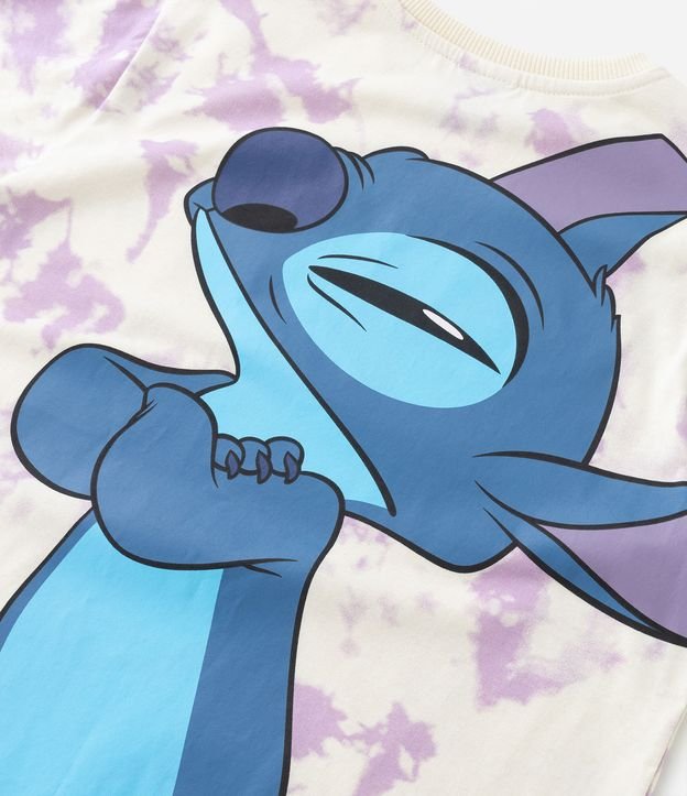 Camiseta Infantil em Meia Malha com Estampa do Stitch - Tam 5 a 14 anos Bege 5