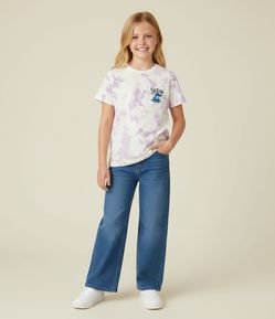 Camiseta Infantil em Meia Malha com Estampa do Stitch - Tam 5 a 14 anos