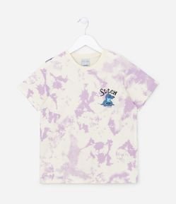 Camiseta Infantil em Meia Malha com Estampa do Stitch - Tam 5 a 14 anos
